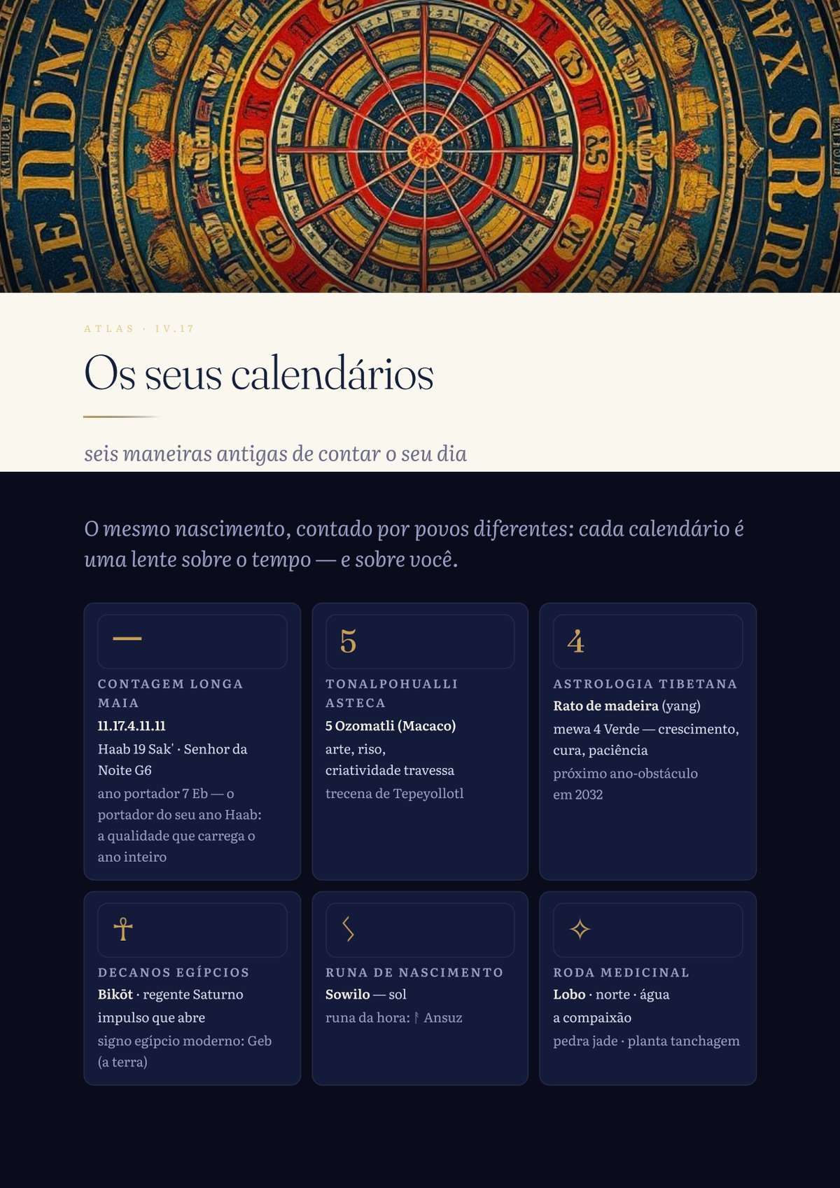 Six ancient calendars telling your day